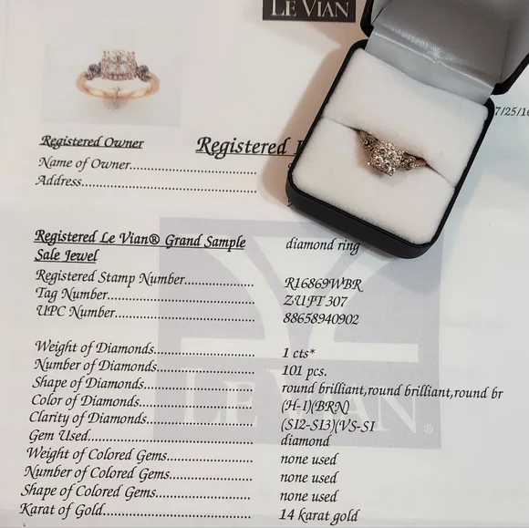 LEVIAN 14k Rose Gold Diamond Ring - Picture 5 of 5